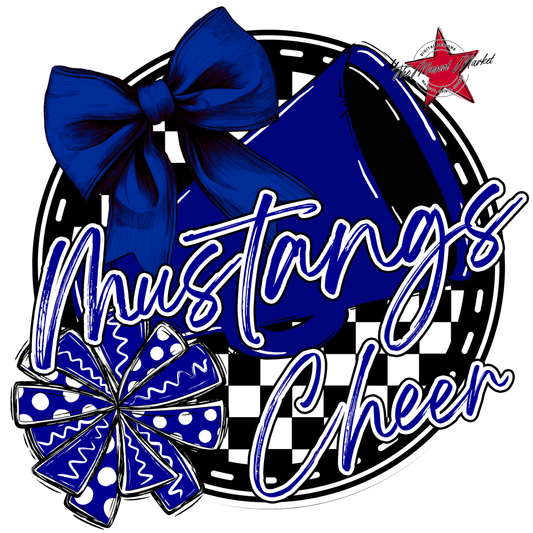Mustangs Circle Cheer Design-Blue