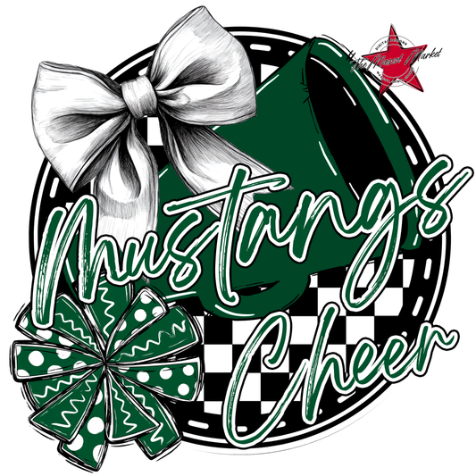 Mustangs Circle Cheer Design-Green