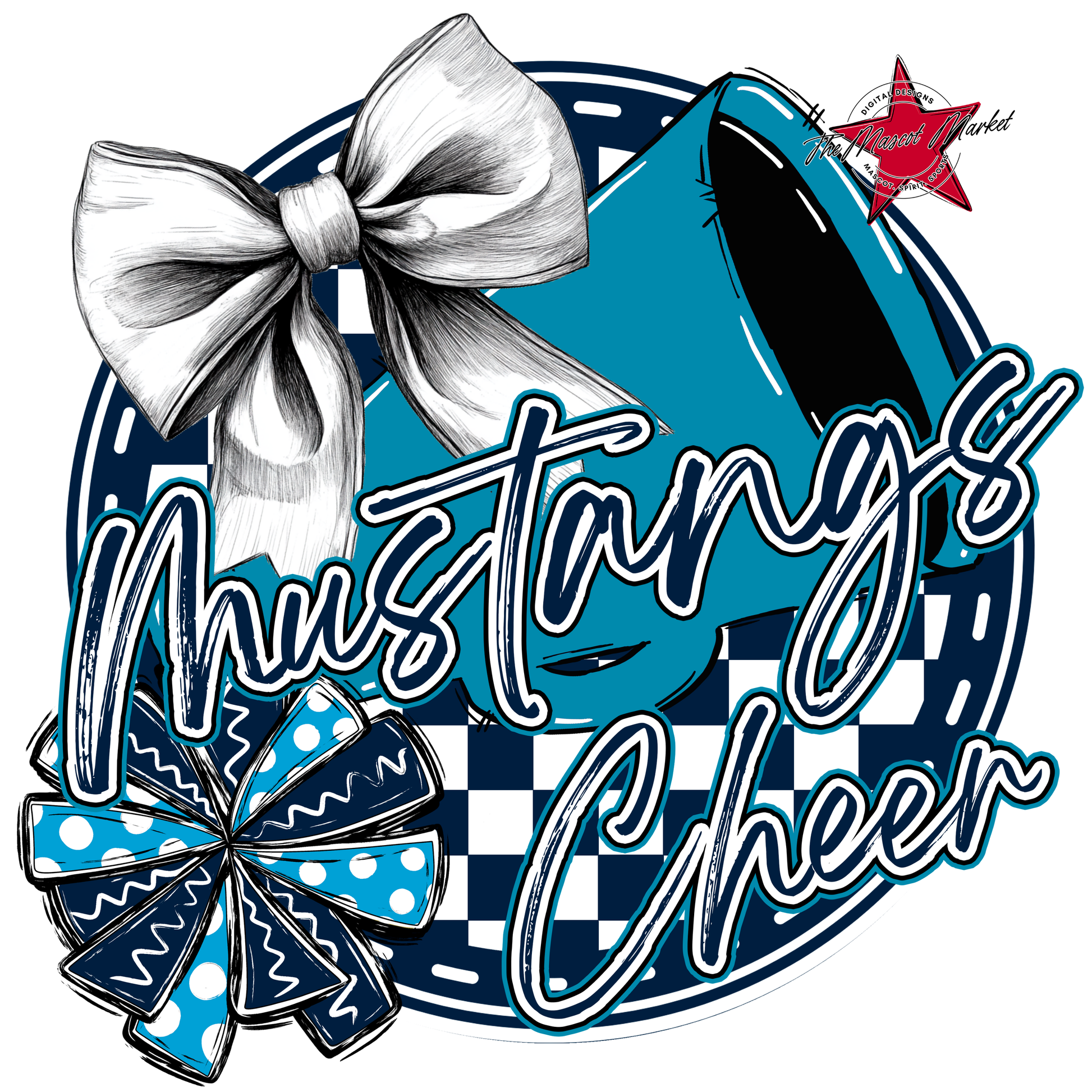 Mustangs Circle Cheer Design-Navy-Carolina Blue
