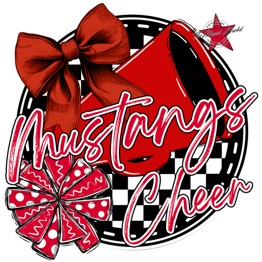 Mustangs Circle Cheer Design-Red