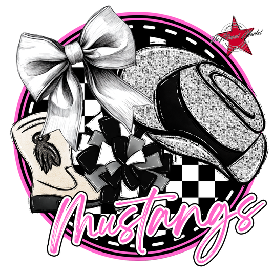 Mustangs Circle Drillteam Design-Baby Pink