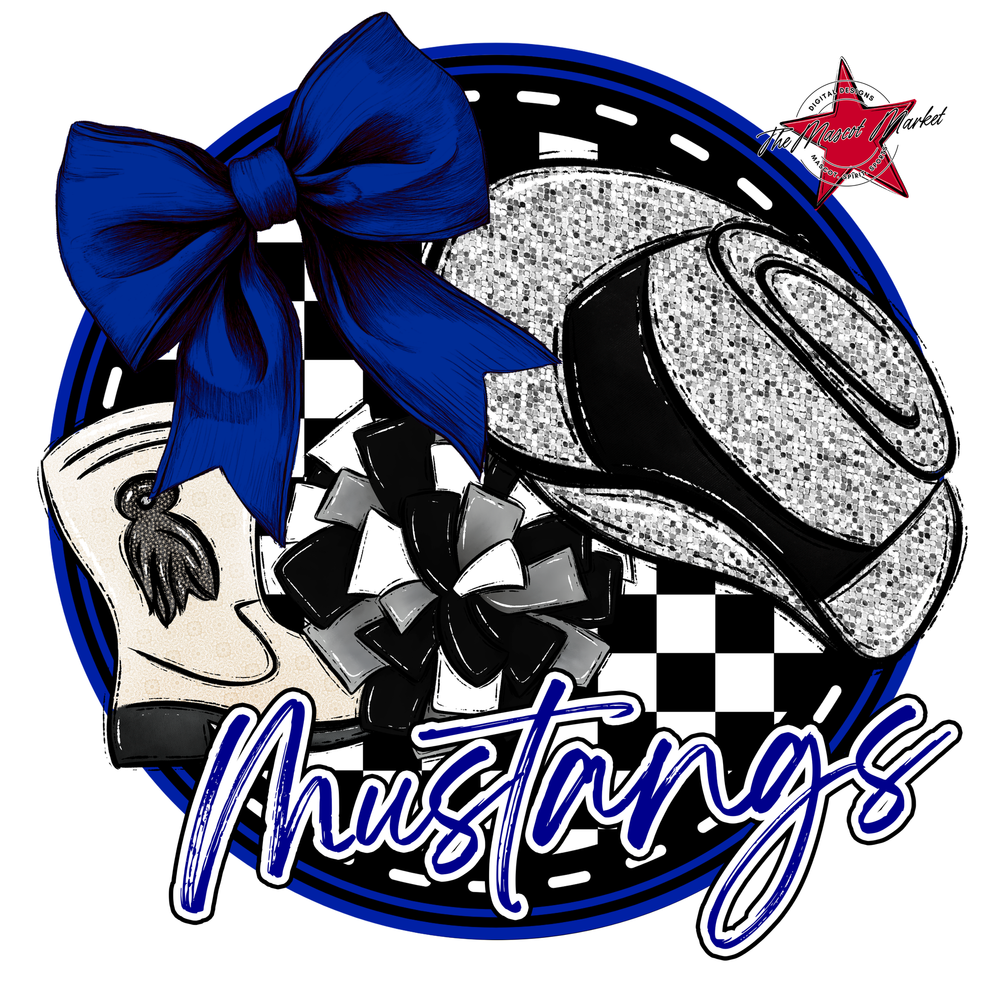 Mustangs Circle Drillteam Design-Blue