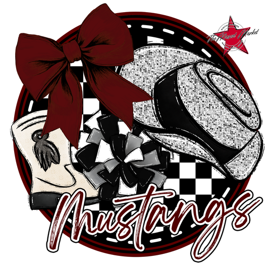 Mustangs Circle Drillteam Design-Maroon