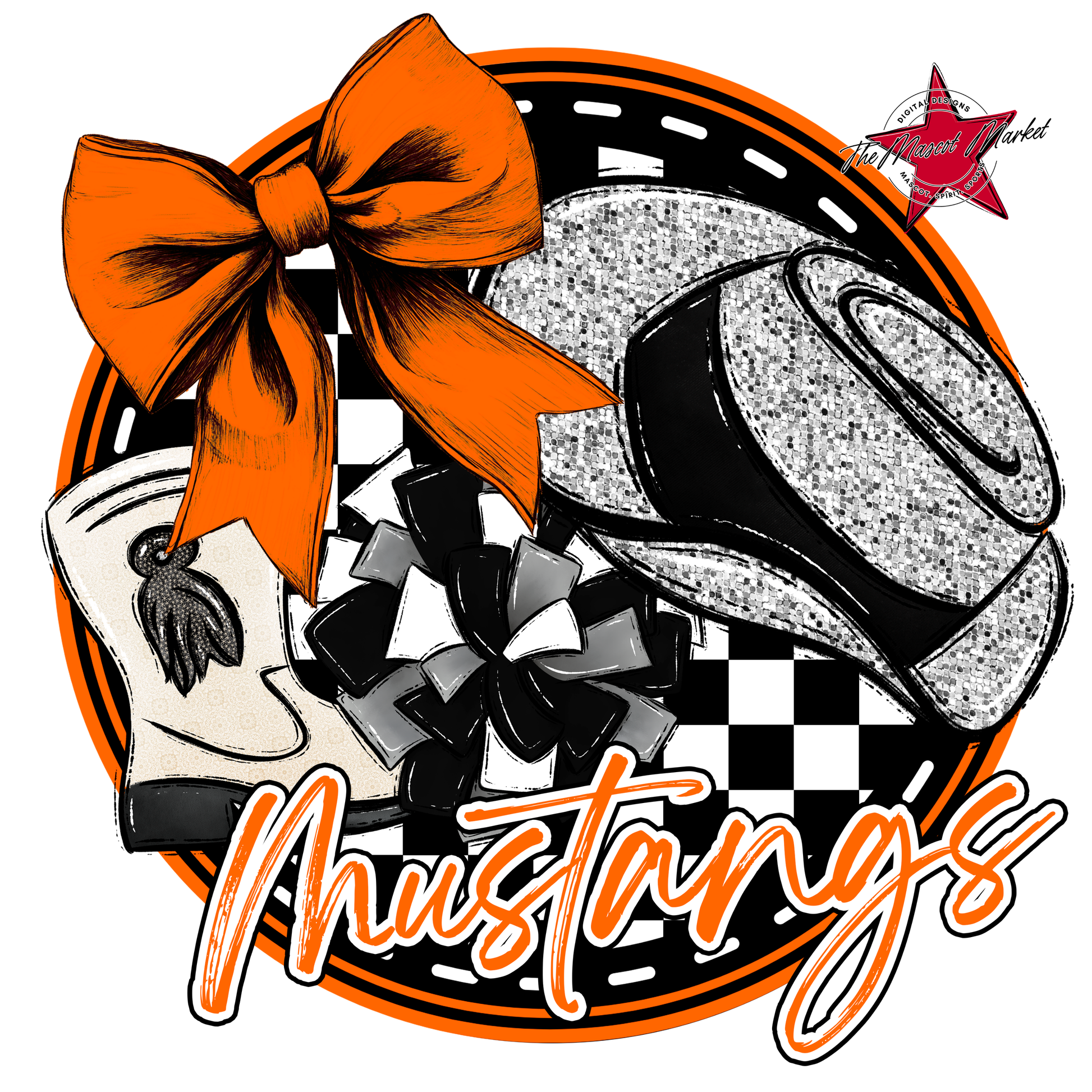 Mustangs Circle Drillteam Design-Orange