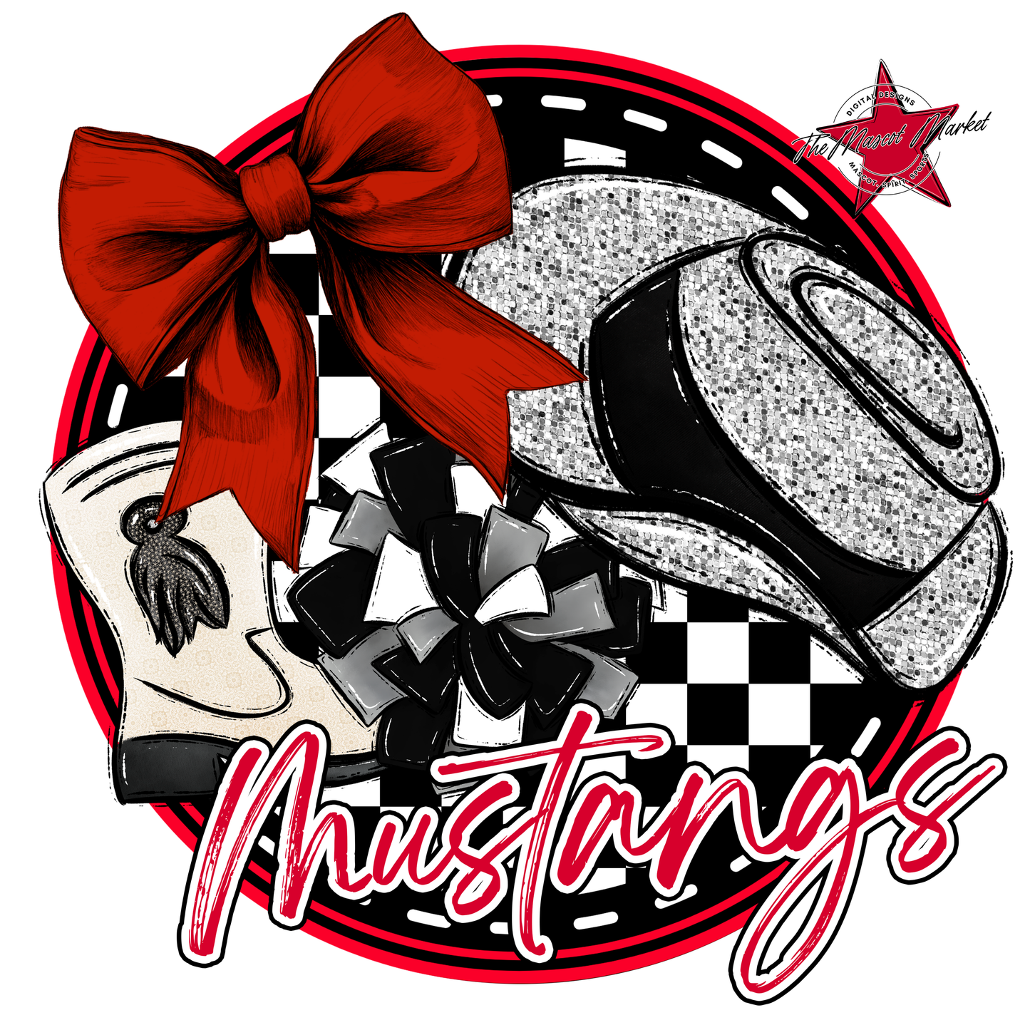 Mustangs Circle Drillteam Design-Red