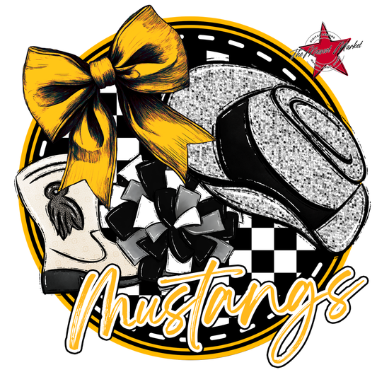 Mustangs Circle Drillteam Design-Yellow