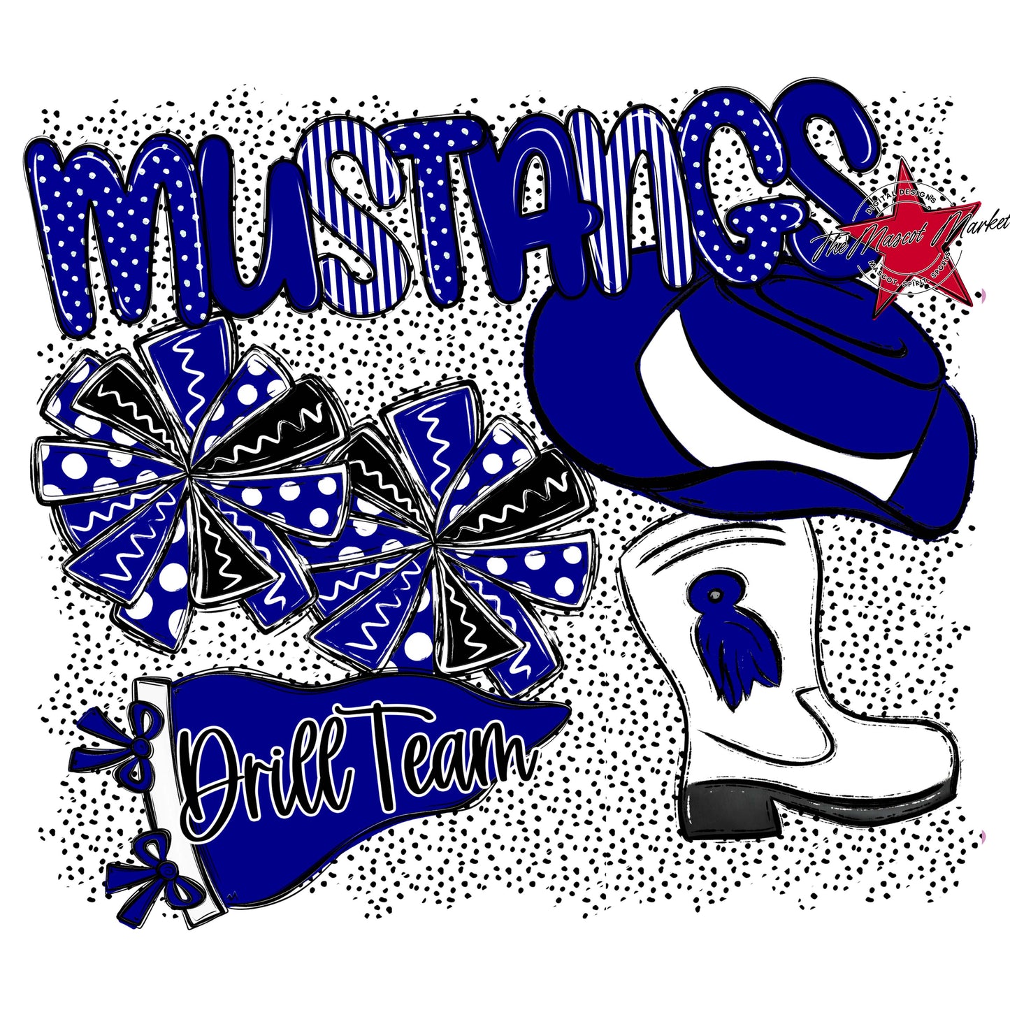 Mustangs Drillteam Spirit-Blue