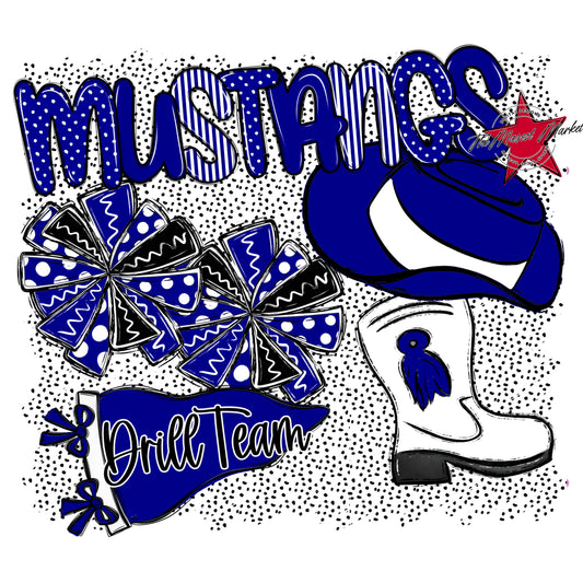 Mustangs Drillteam Spirit-Blue