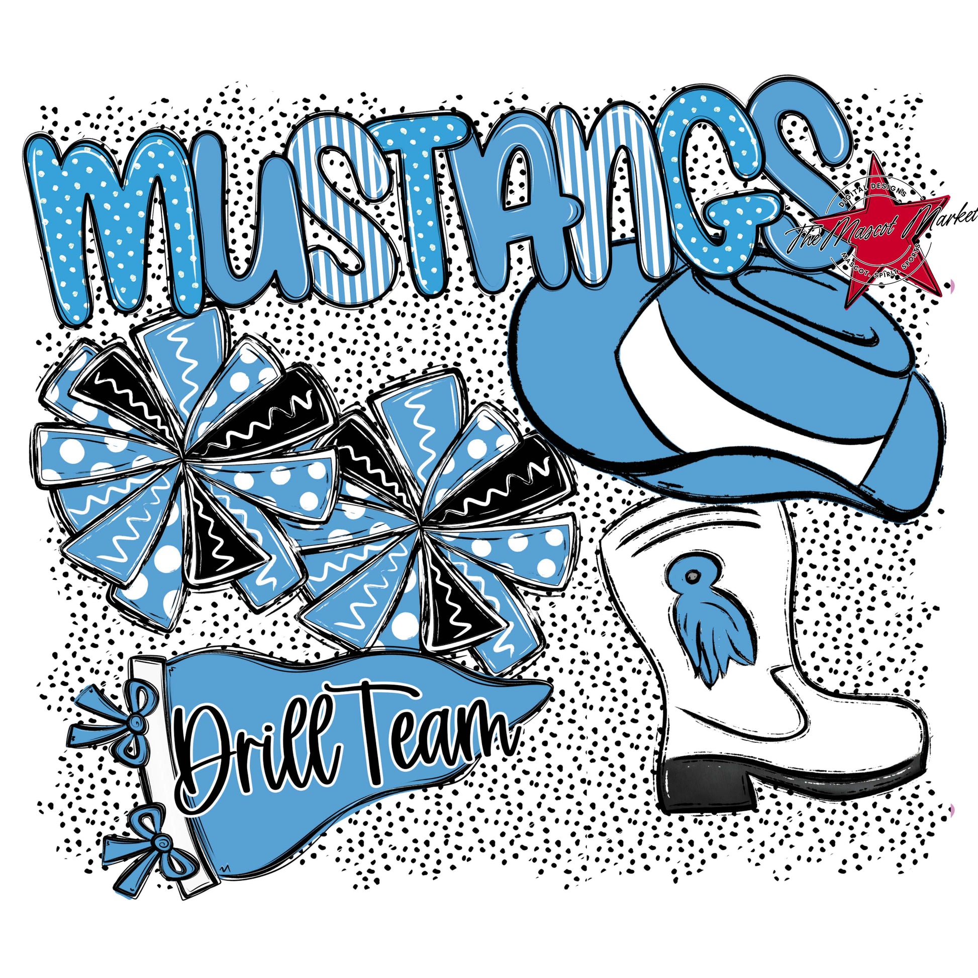 Mustangs Drillteam Spirit-Carolina Blue