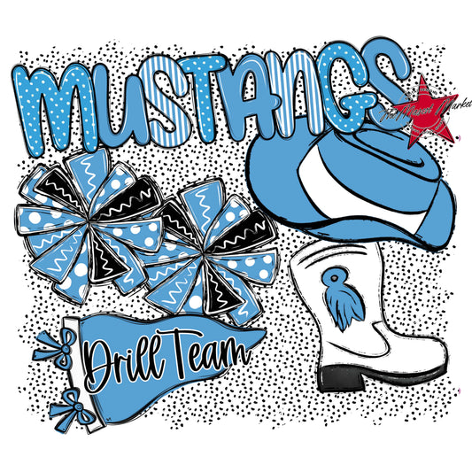 Mustangs Drillteam Spirit-Carolina Blue