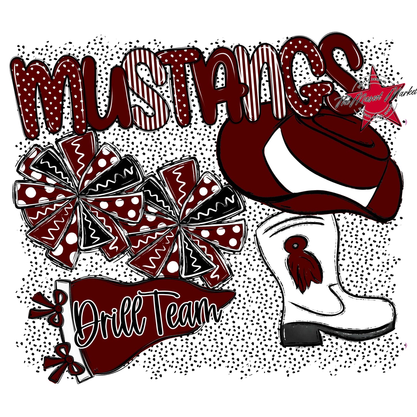 Mustangs Drillteam Spirit-Maroon