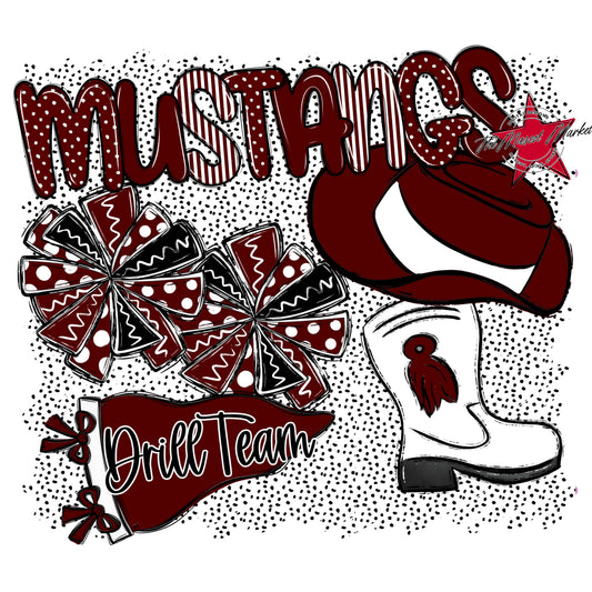 Mustangs Drillteam Spirit-Maroon