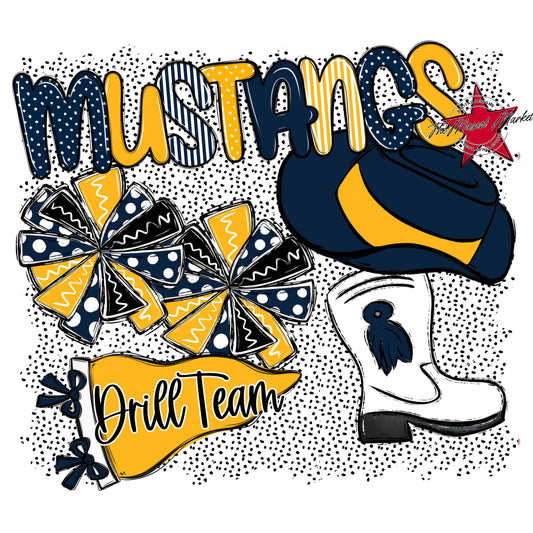 Mustangs Drillteam Spirit-Navy & Yellow