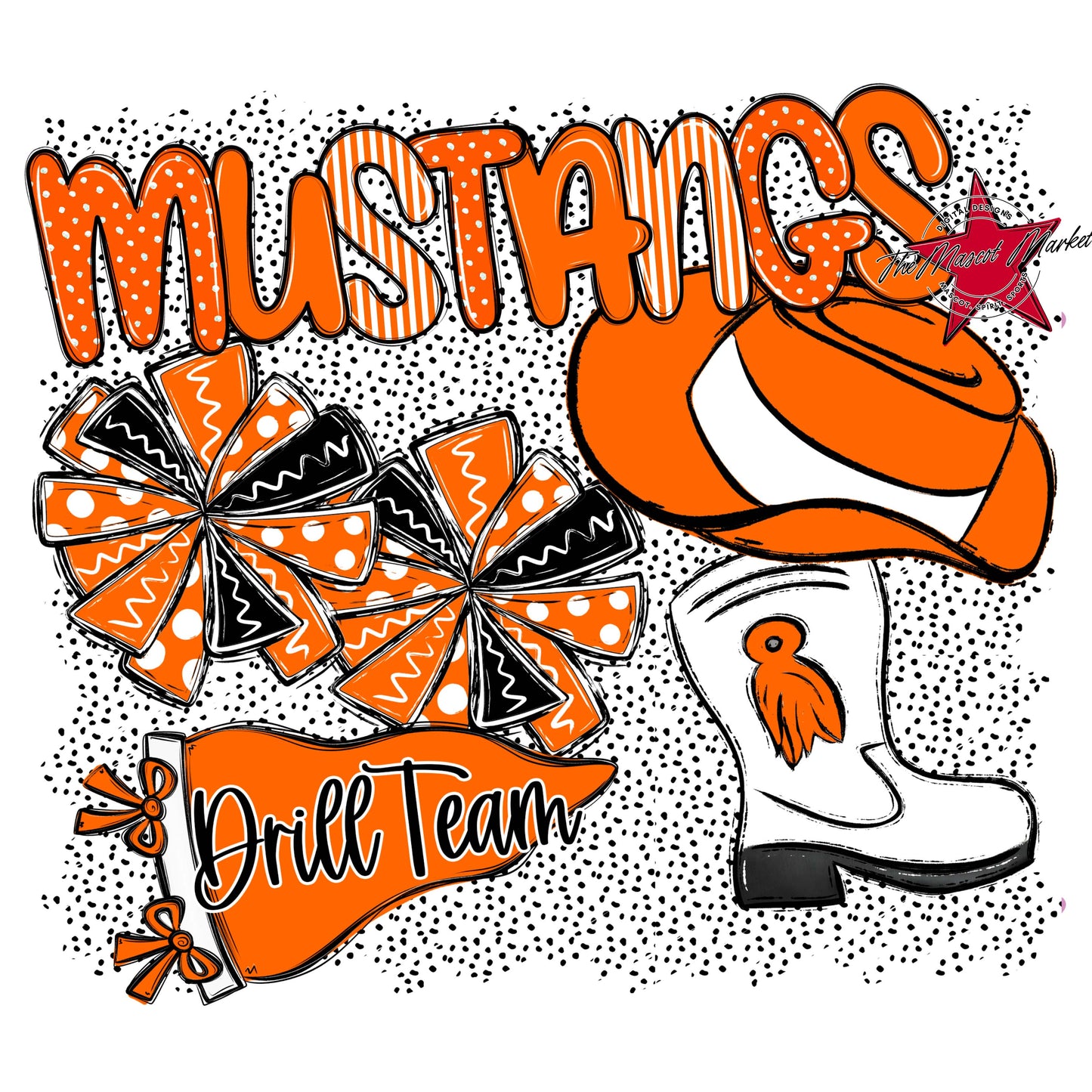 Mustangs Drillteam Spirit-Orange
