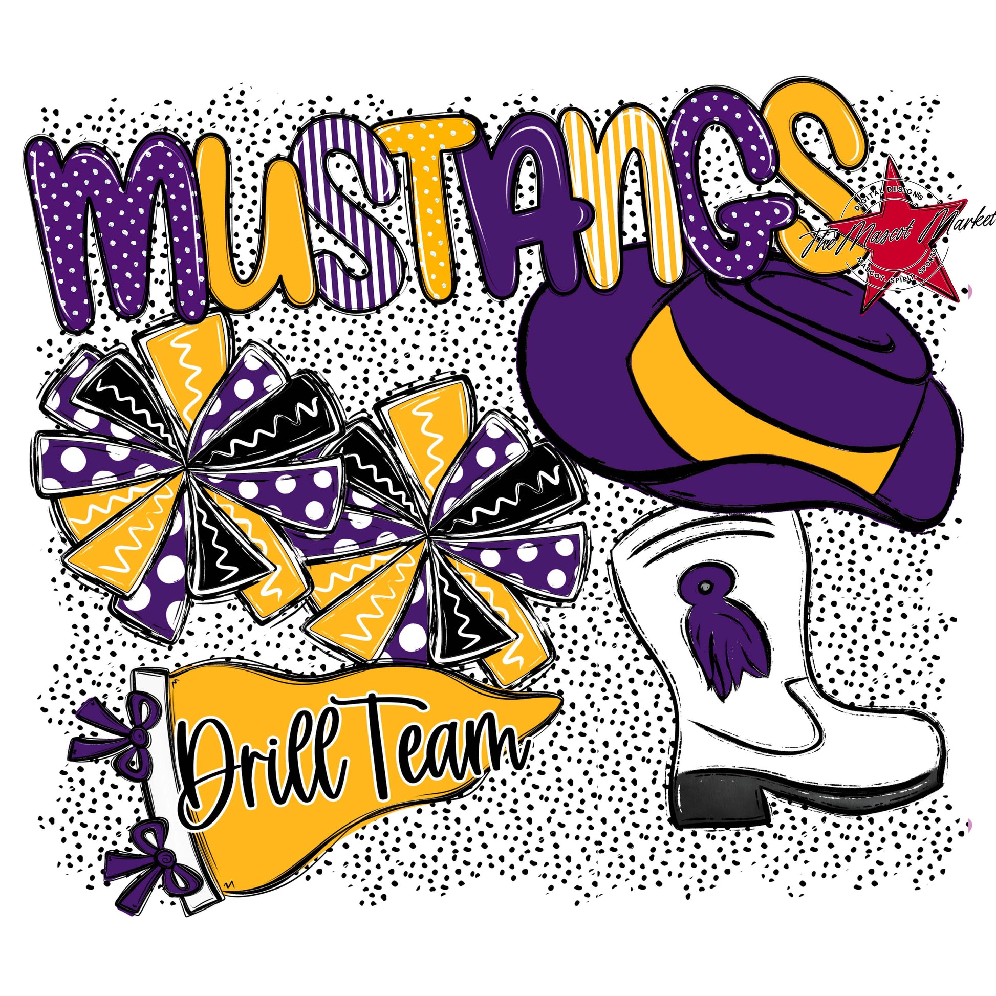 Mustangs Drillteam Spirit-Purple & Yellow
