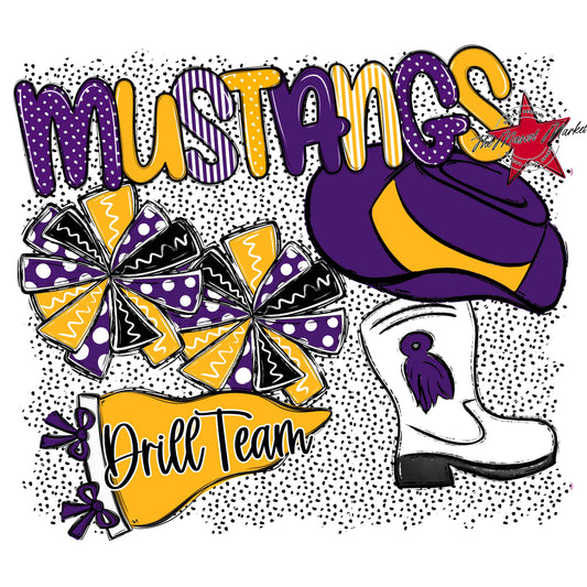 Mustangs Drillteam Spirit-Purple & Yellow