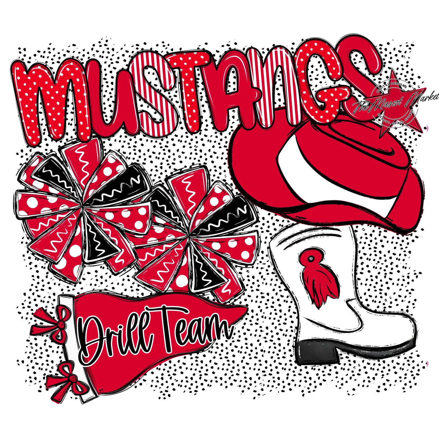 Mustangs Drillteam Spirit-Red