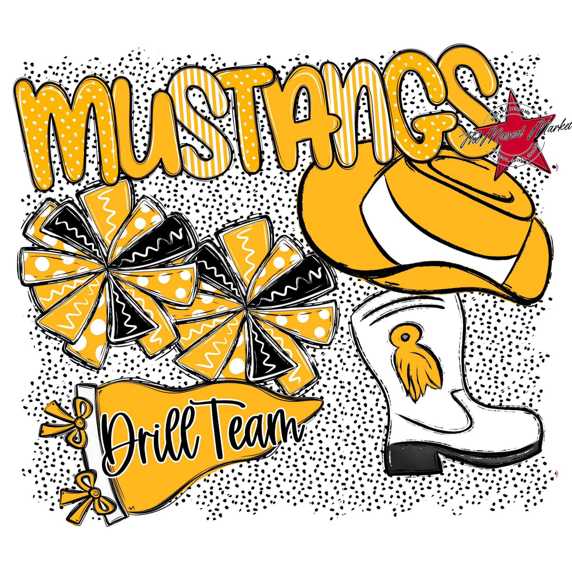 Mustangs Drillteam Spirit-Yellow