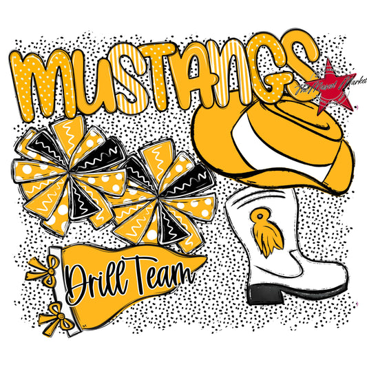 Mustangs Drillteam Spirit-Yellow