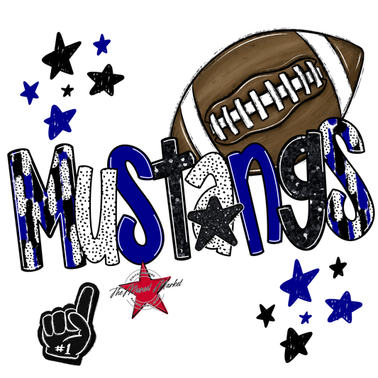 Mustangs Football Scrape-Blue