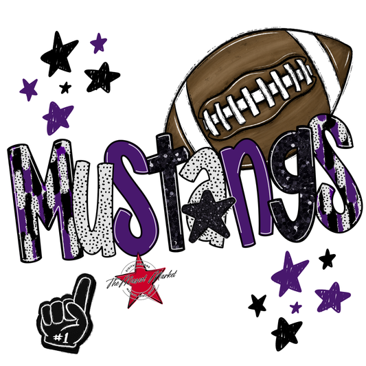 Mustangs Football Scrape-Purple