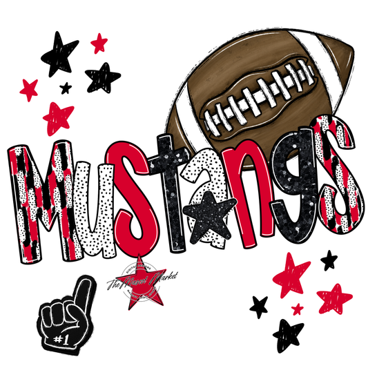 Mustangs Football Scrape-Red