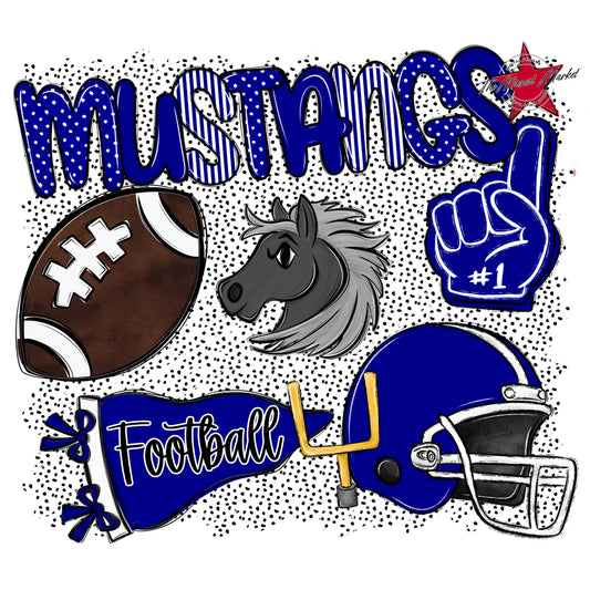 Mustangs Football Spirit-Blue