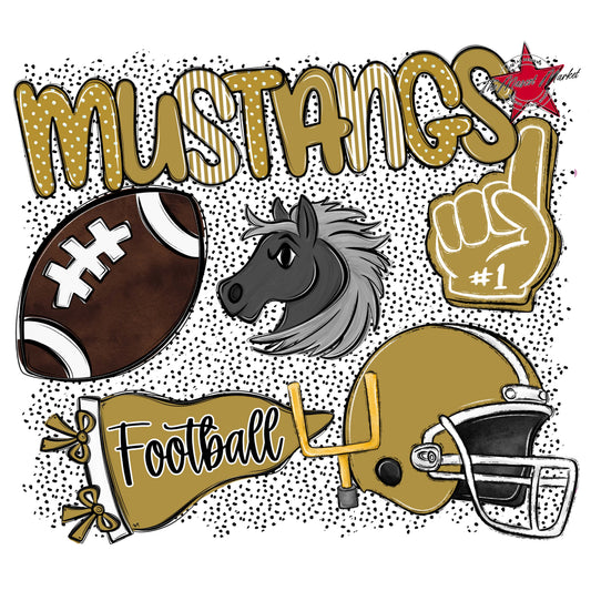 Mustangs Football Spirit-Gold