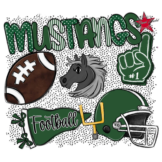 Mustangs Football Spirit-Green