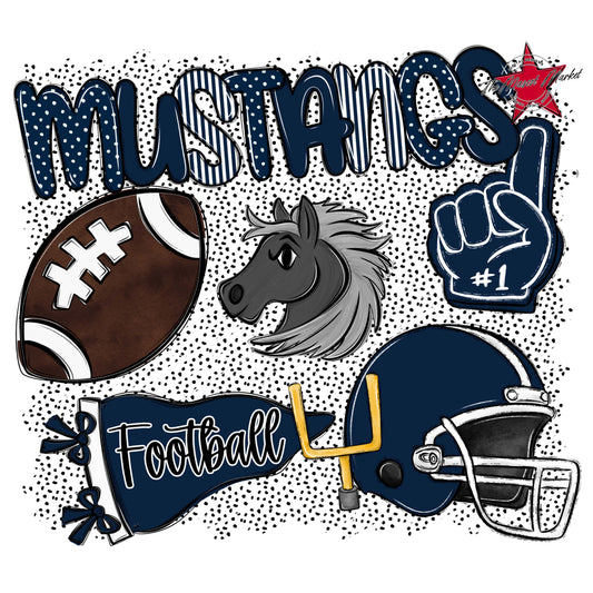 Mustangs Football Spirit-Navy