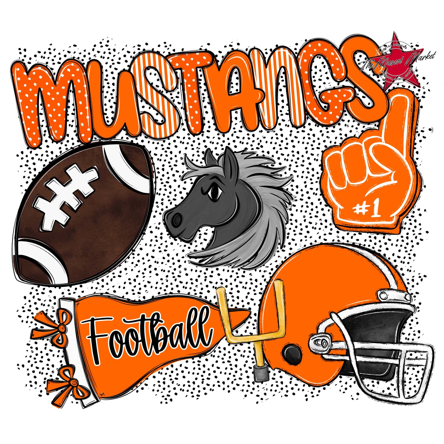 Mustangs Football Spirit-Orange