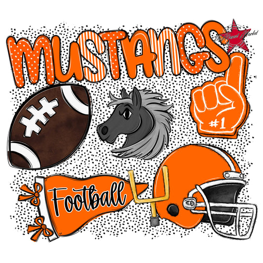 Mustangs Football Spirit-Orange