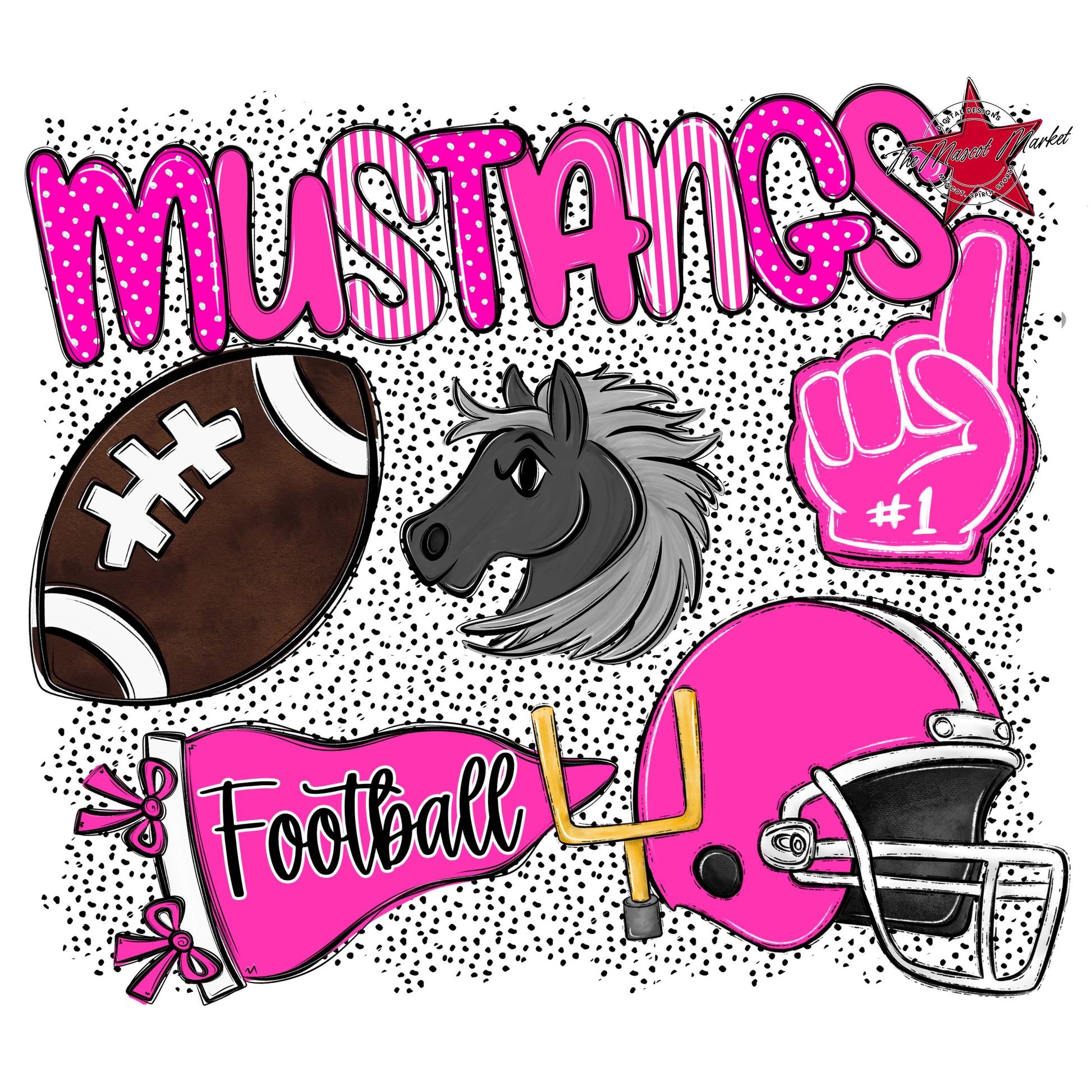 Mustangs Football Spirit-Pink