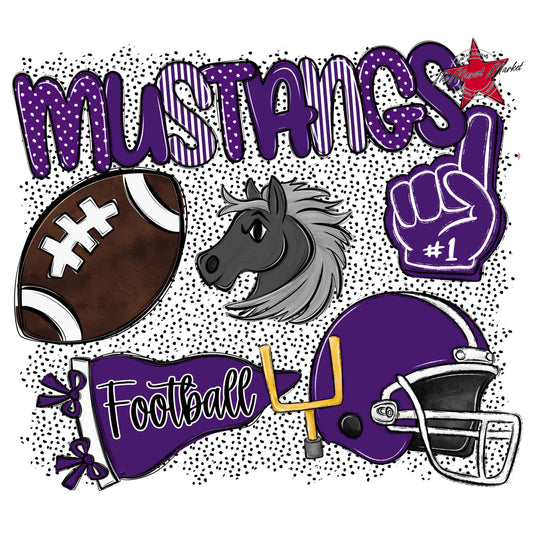 Mustangs Football Spirit-Purple