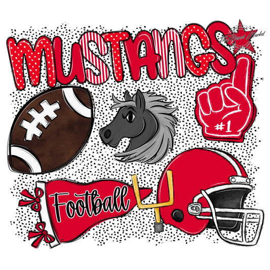Mustangs Football Spirit-Red