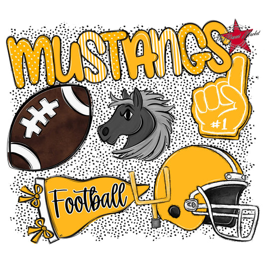 Mustangs Football Spirit-Yellow
