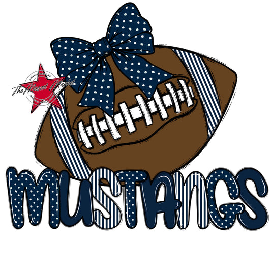 Mustangs Football Spirit Design-Navy