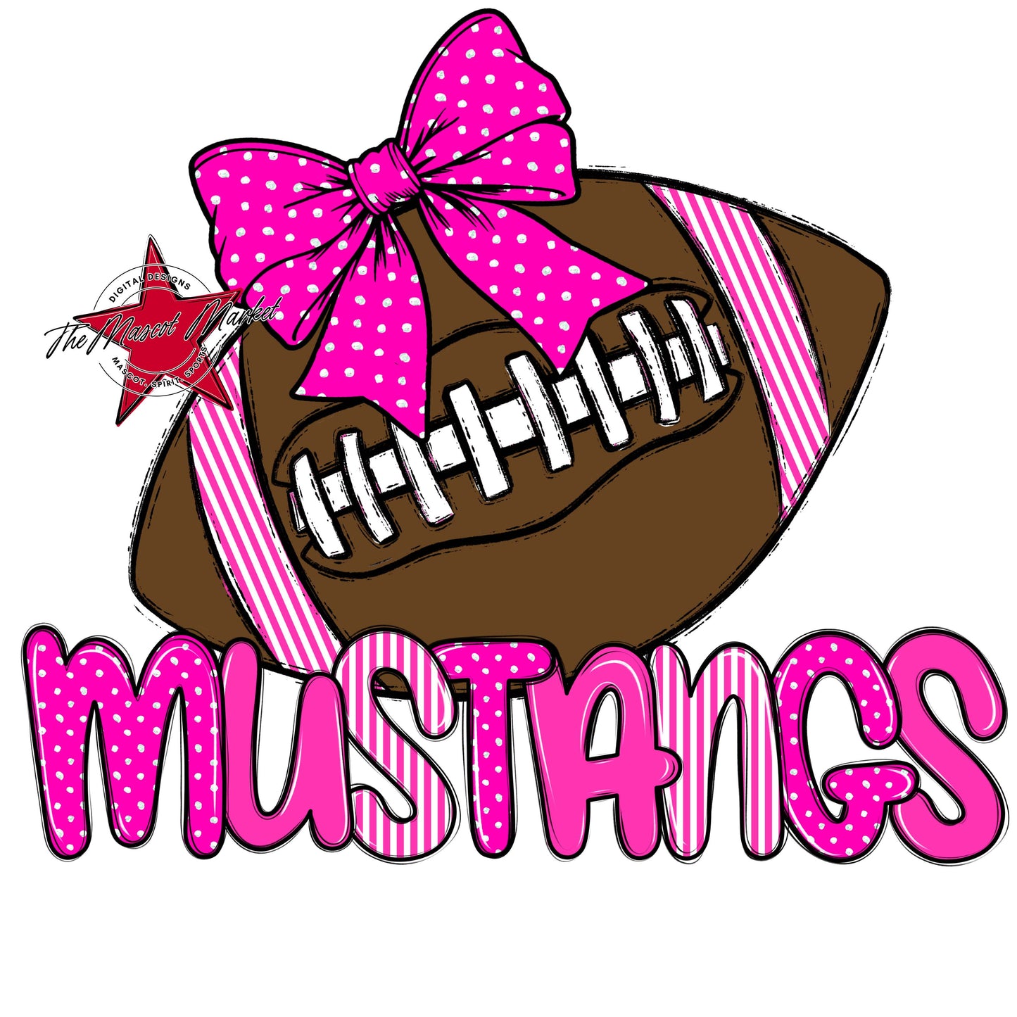 Mustangs Football Spirit Design-Pink