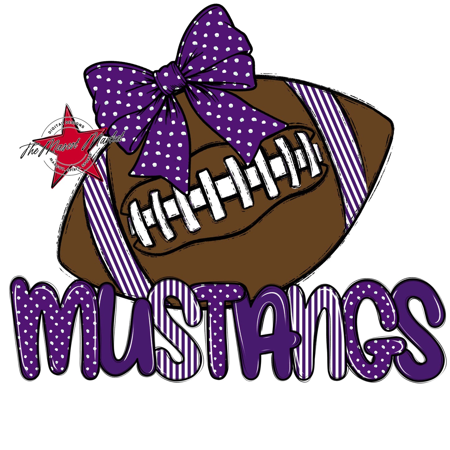 Mustangs Football Spirit Design-Purple