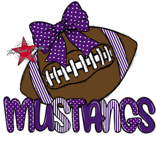 Mustangs Football Spirit Design-Purple