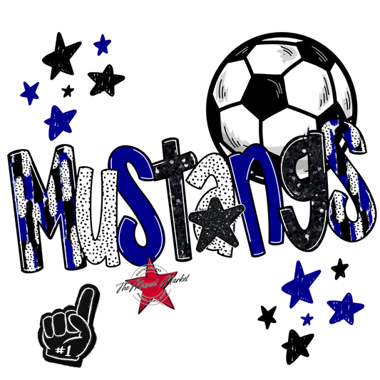 Mustangs Soccer Scrape-Blue