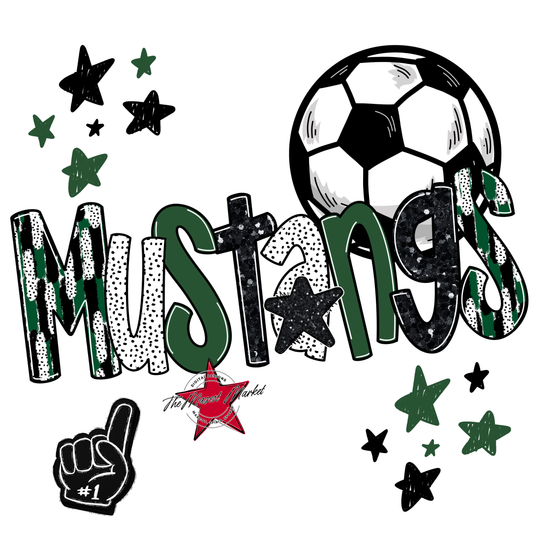 Mustangs Soccer Scrape-Green