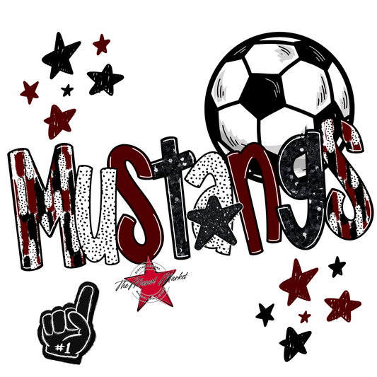 Mustangs Soccer Scrape-Maroon