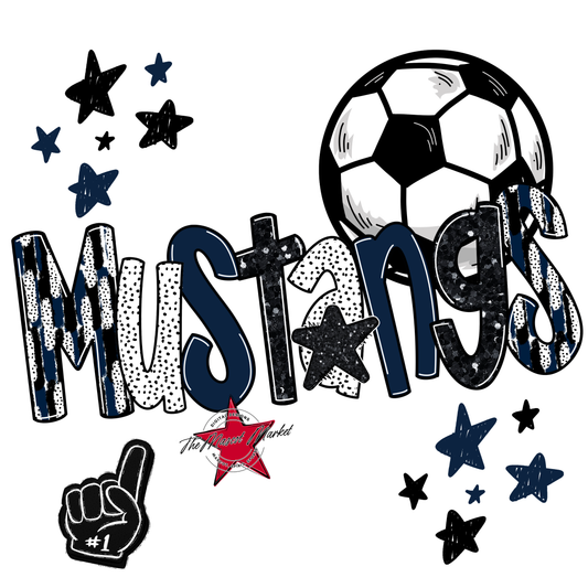 Mustangs Soccer Scrape-Navy