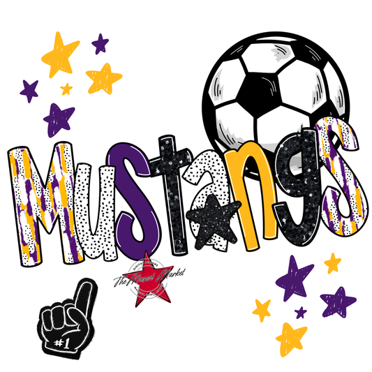 Mustangs Soccer Scrape-Purple-Yellow