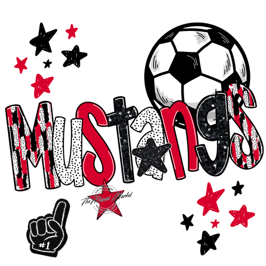 Mustangs Soccer Scrape-Red