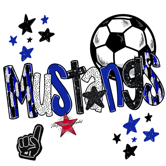 Mustangs Soccer Scrape-Royal Blue