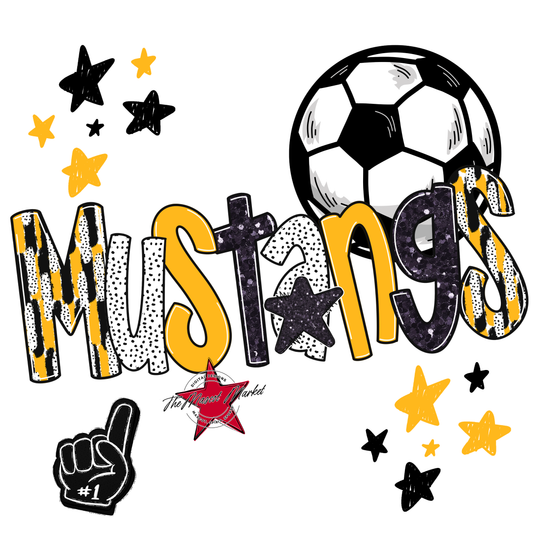 Mustangs Soccer Scrape-Yellow
