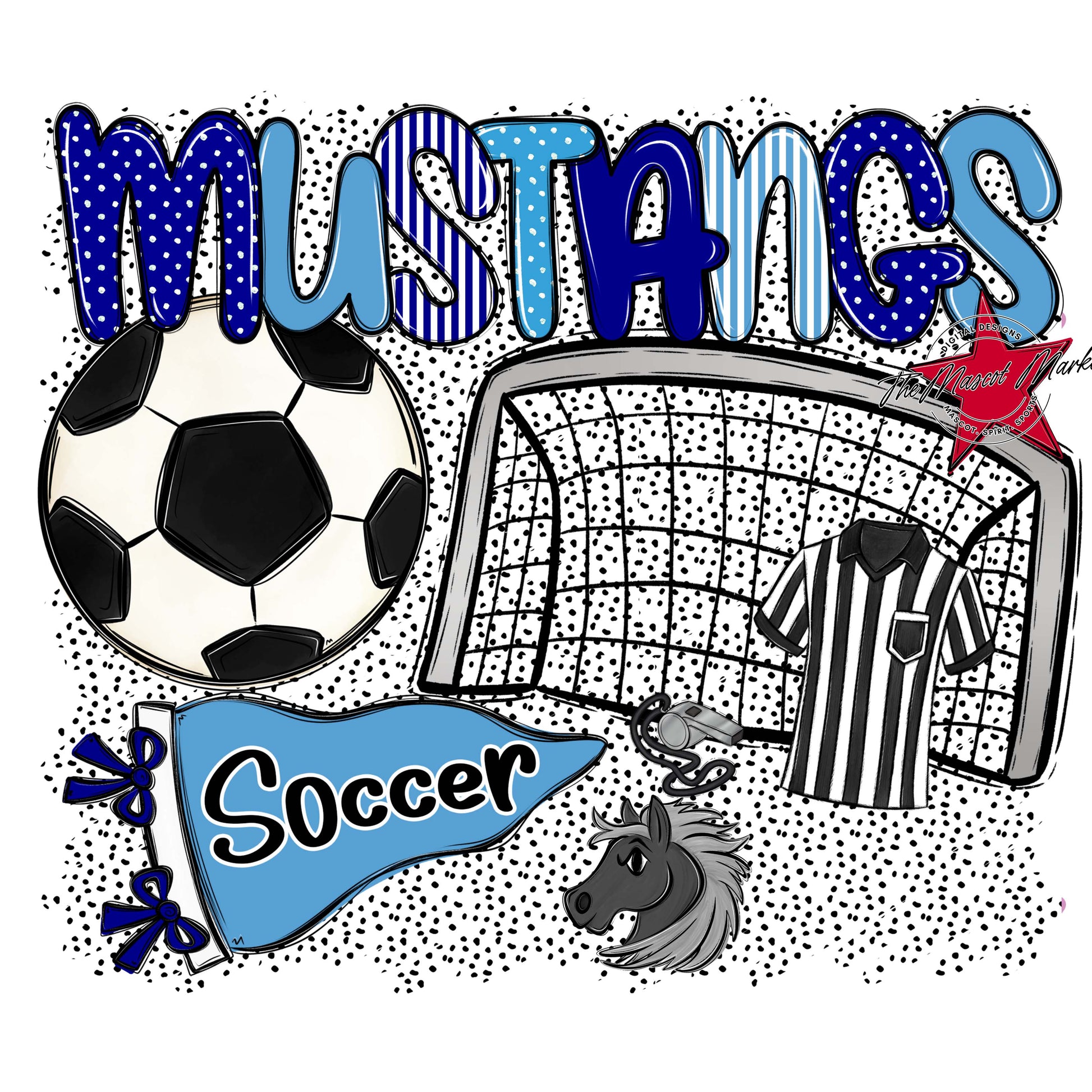 Mustangs Soccer Spirit-Blue & Carolina Blue