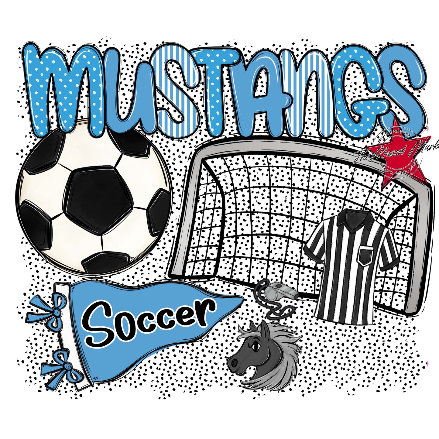Mustangs Soccer Spirit-Carolina Blue